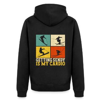 Skieurs - Veste à capuche bio Premium Unisexe - noir - Dos - Nico (187cm)
