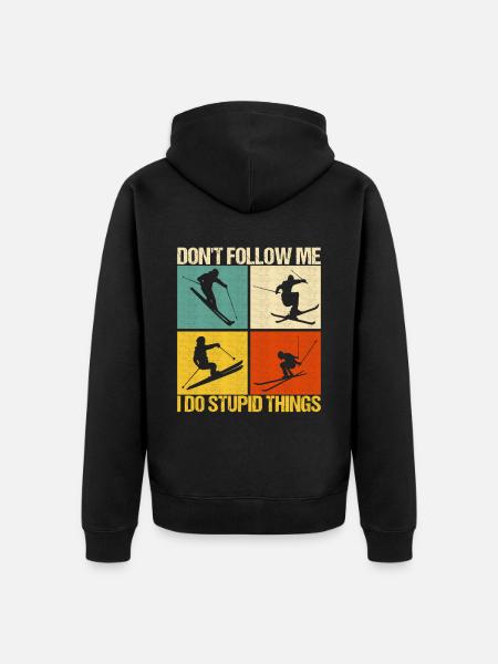 Skiers - Unisex Premium Organic Zip Hoodie - black