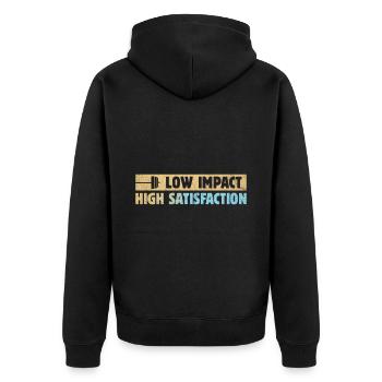 Gym Training Design for Low Impact Workout - Unisex Premium Organic Zip Hoodie - black - Back - Nico (187cm)