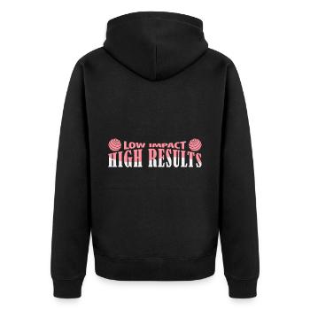 Gym Training Design for Low Impact Workout - Unisex Premium Organic Zip Hoodie - black - Back - Nico (187cm)
