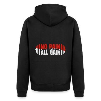Gym Training Design for Low Impact Workout - Unisex Premium Organic Zip Hoodie - black - Back - Nico (187cm)