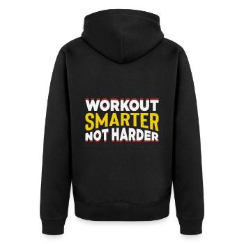 Gym Training Design for Low Impact Workout - Unisex Premium Organic Zip Hoodie - black - Back - Nico (187cm)