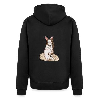 Botticelli painting Birth of Venus Design for - Unisex Premium Organic Zip Hoodie - black - Back - Nico (187cm)