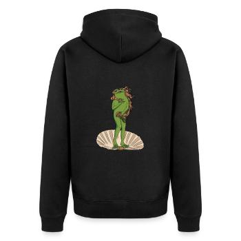 Botticelli painting Birth of Venus Design for - Unisex Premium Organic Zip Hoodie - black - Back - Nico (187cm)