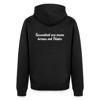 Pilates - Gesundheit von innen heraus mit Pilates - Unisex Premium Bio Zip Hoodie - Schwarz - Hinten - Nico (187cm)