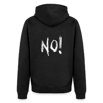 Not a funny statement - Unisex Premium Organic Zip Hoodie - black - Back - Nico (187cm)
