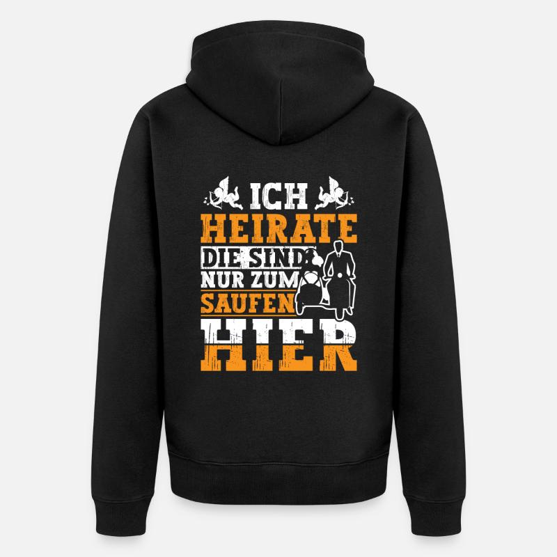 Ich Heirate Junggesellenabschied - Unisex Premium Bio Zip Hoodie - Schwarz
