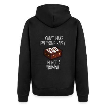 Brownies Bake Schokolade Brownie Baker - Unisex Premium Bio Zip Hoodie - Schwarz - Hinten - Nico (187cm)