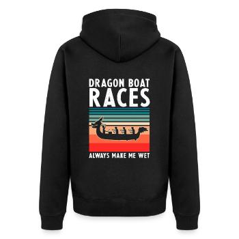 Chinese Boat Race for Dragon Boat Trainers - Unisex Premium Organic Zip Hoodie - black - Back - Nico (187cm)
