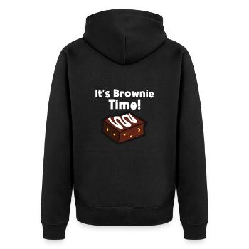 Brownies Bake Schokolade Brownie Baker - Unisex Premium Bio Zip Hoodie - Schwarz - Hinten - Nico (187cm)