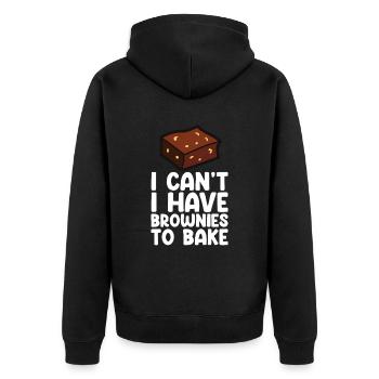 Brownie Essen Backen Lustige Brownies Liebhaber Bäcker - Unisex Premium Bio Zip Hoodie - Schwarz - Hinten - Nico (187cm)