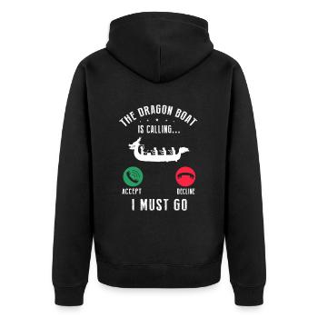 Équipage de bateau-dragon et équitation en bateau-dragon - Veste à capuche bio Premium Unisexe - noir - Dos - Nico (187cm)