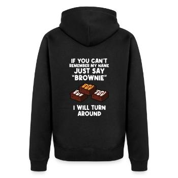 Brownie Food Bake Funny Brownies Lover Baker - Veste à capuche bio Premium Unisexe - noir - Dos - Nico (187cm)
