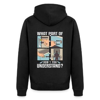 Pub Sports Pinball Machine - Retro Pinball Game - Unisex Premium Organic Zip Hoodie - black - Back - Nico (187cm)