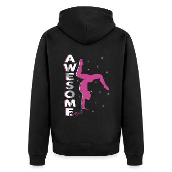 Toller Stil - Frauen Gymnastic Dance - Unisex Premium Bio Zip Hoodie - Schwarz - Hinten - Nico (187cm)
