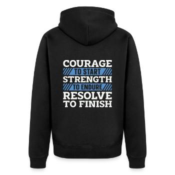 Courage de course de fond pour commencer un coureur XC - Veste à capuche bio Premium Unisexe - noir - Dos - Nico (187cm)