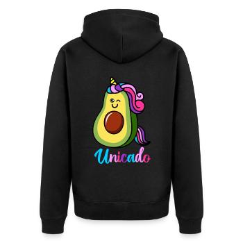 Unicado Avocat Licorne Guacamole Lover - Veste à capuche bio Premium Unisexe - noir - Dos - Nico (187cm)