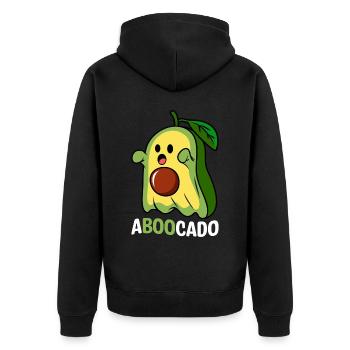 Aboocado Guacamole Avocado Liebhaber Avocados - Unisex Premium Bio Zip Hoodie - Schwarz - Hinten - Nico (187cm)