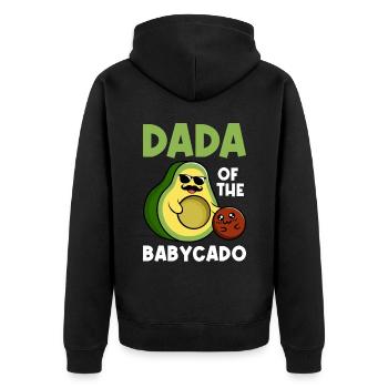 Dada Von Babycado Guacamole Avocado Liebhaber - Unisex Premium Bio Zip Hoodie - Schwarz - Hinten - Nico (187cm)