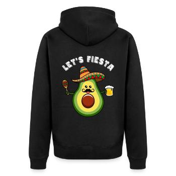 Let's Fiesta Avocado Guacamole Liebhaber Avocados - Unisex Premium Bio Zip Hoodie - Schwarz - Hinten - Nico (187cm)