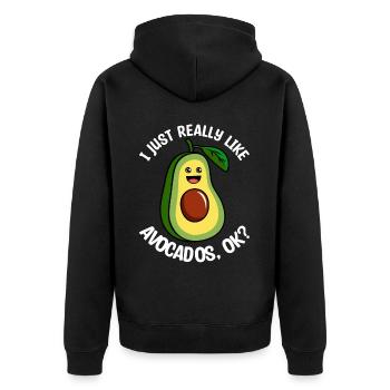 Wirklich Wie Avocados Guacamole Liebhaber Avocado - Unisex Premium Bio Zip Hoodie - Schwarz - Hinten - Nico (187cm)