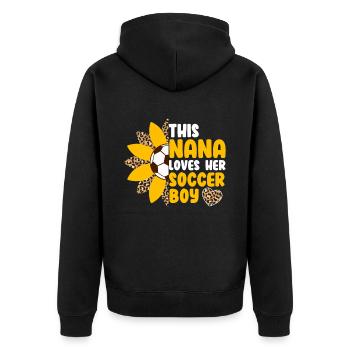 Nana Liebt Fußball Junge Sportler Fußball Trainer - Unisex Premium Bio Zip Hoodie - Schwarz - Hinten - Nico (187cm)