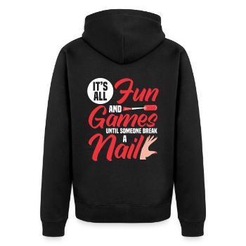 Vernis à ongles Nail Art Manucure Salon de manucure Ongles - Veste à capuche bio Premium Unisexe - noir - Dos - Nico (187cm)