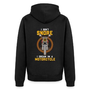 Motorrad fahren ist keine Krankheit Chopper - Unisex Premium Bio Zip Hoodie - Schwarz - Hinten - Nico (187cm)