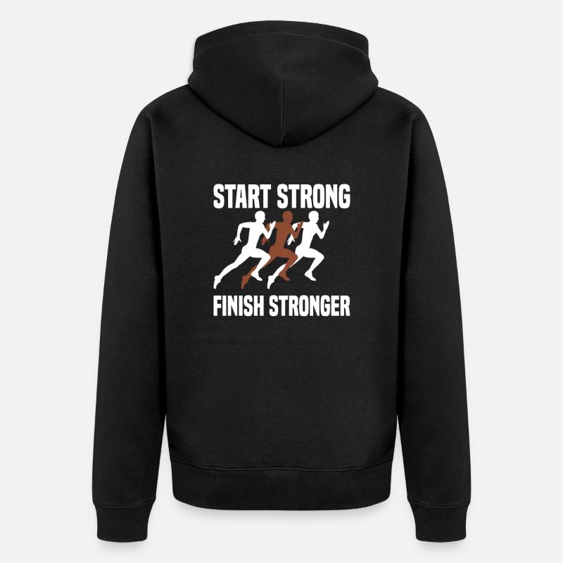 Running Runner Marathon - Veste à capuche bio Premium Unisexe - noir