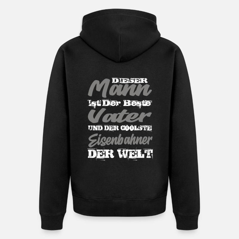 Eisenbahner - Unisex Premium Bio Zip Hoodie - Schwarz