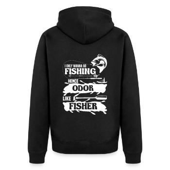 Je veux juste pêcher donc je sens comme un poisson - Veste à capuche bio Premium Unisexe - noir - Dos - Nico (187cm)