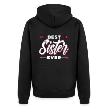 Beste Schwester Aller Zeiten Freund Schwestern - Unisex Premium Bio Zip Hoodie - Schwarz - Hinten - Nico (187cm)