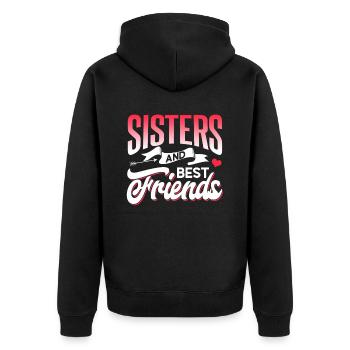 Schwestern Und Beste Freunde Team Freund Schwester - Unisex Premium Bio Zip Hoodie - Schwarz - Hinten - Nico (187cm)