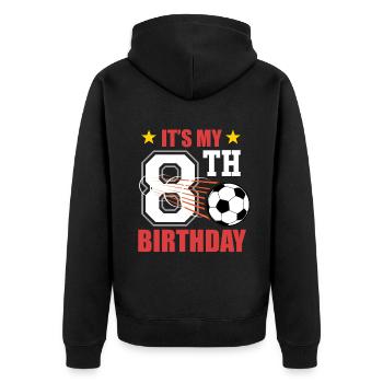 Joueur de football-8. - Veste à capuche bio Premium Unisexe - noir - Dos - Nico (187cm)