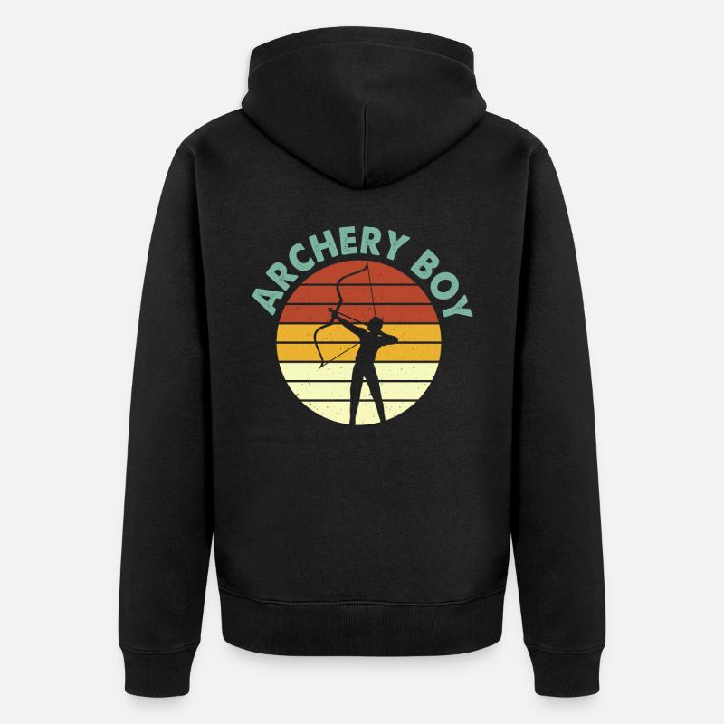 Cible Retro Archery Archer - Veste à capuche bio Premium Unisexe - noir