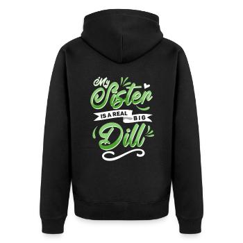 Hobbygärtner Garten Schwester - Unisex Premium Bio Zip Hoodie - Schwarz - Hinten - Nico (187cm)