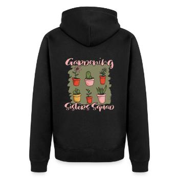 Hobbygärtner Garten Topfpflanze - Unisex Premium Bio Zip Hoodie - Schwarz - Hinten - Nico (187cm)