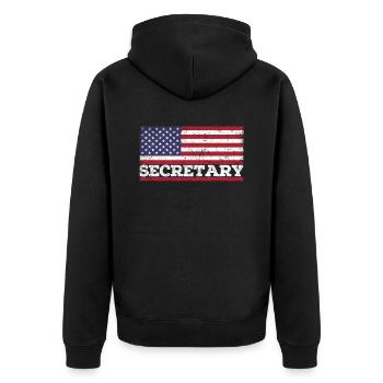 Secrétaire Amérique Secrétaires - Veste à capuche bio Premium Unisexe - noir - Dos - Nico (187cm)
