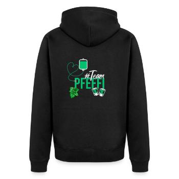 Team Pfeffi - Lustiges Party Pfefferminz - Unisex Premium Bio Zip Hoodie - Schwarz - Hinten - Nico (187cm)