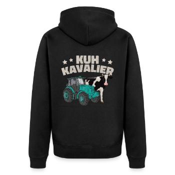 Lustiges Bauern Landwirt Geschenk - Unisex Premium Bio Zip Hoodie - Schwarz - Hinten - Nico (187cm)