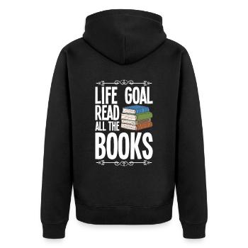 Rat de bibliothèque Livres Lire Livre Rat de bibliothèque - Veste à capuche bio Premium Unisexe - noir - Dos - Nico (187cm)