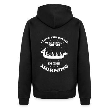 Équipage de bateau-dragon et équitation en bateau-dragon - Veste à capuche bio Premium Unisexe - noir - Dos - Nico (187cm)