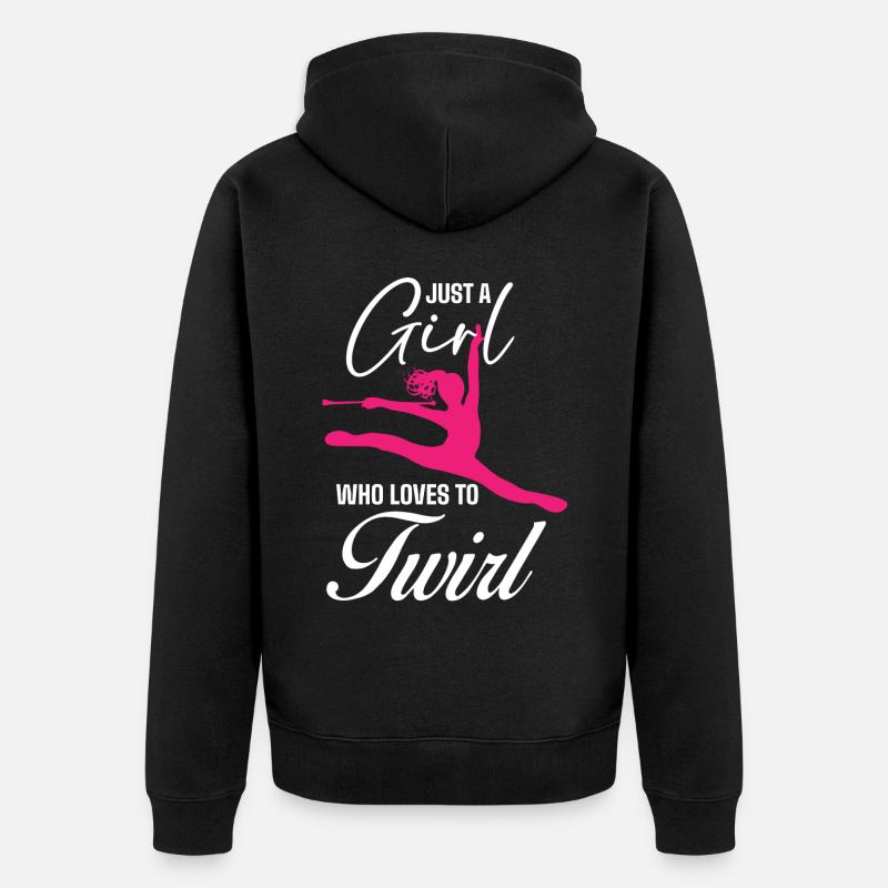 Baton Twirler, Baton Twirling, Gymnastique - Veste à capuche bio Premium Unisexe - noir