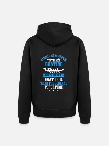 Drachenboot und Drachenboot Crew - Unisex Premium Bio Zip Hoodie - Schwarz