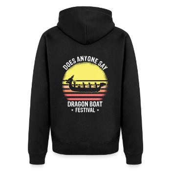 Équipage de bateau-dragon et équitation en bateau-dragon - Veste à capuche bio Premium Unisexe - noir - Dos - Nico (187cm)