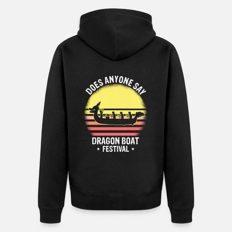 Drachenboot Crew und Drachenbootfahren - Unisex Premium Bio Zip Hoodie - Schwarz