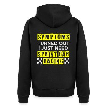 Sprint car races, sprint cars, dirt track races - Unisex Premium Organic Zip Hoodie - black - Back - Nico (187cm)