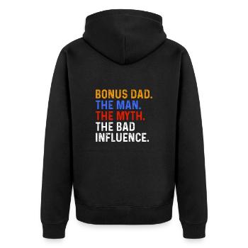 Papa Zitat Männer Papa Geburtstag Vatertag Papa - Unisex Premium Bio Zip Hoodie - Schwarz - Hinten - Nico (187cm)