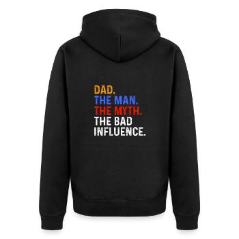Papa Zitat Männer Papa Geburtstag Vatertag Papa - Unisex Premium Bio Zip Hoodie - Schwarz - Hinten - Nico (187cm)