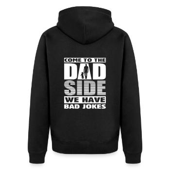 Papa Zitat Männer Papa Geburtstag Vatertag Papa - Unisex Premium Bio Zip Hoodie - Schwarz - Hinten - Nico (187cm)